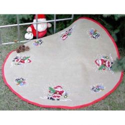 Borduurpakket Kerstvloerkleed Kerstmannen Oehlenslager 12106
