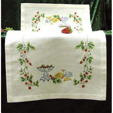 Borduurpakket Loper met servies en fruit Oehlenslager 30137