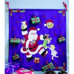Borduurpakket Adventskalender dansende Kerstman Oehlenslager 30202