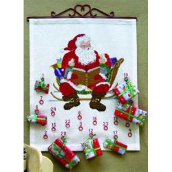 Borduurpakket Adventskalender Kerstman op slee Oehlenslager 30214