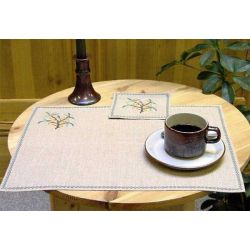 Borduurpakket Placemat oranje bessen Oehlenslager 33020