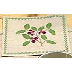 Borduurpakket Placemat rode bessen Oehlenslager 33024
