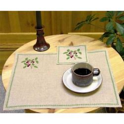 Borduurpakket Placemat rode bessen Oehlenslager 33024