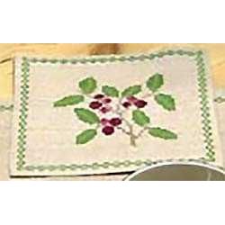 Borduurpakket Placemat rode bessen Oehlenslager 33025