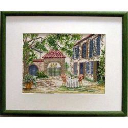 Borduurpakket Landhuis met poort Oehlenslager 40200