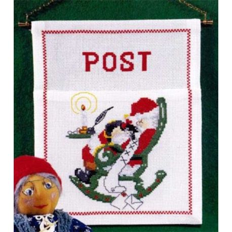 Borduurpakket Postzak Kerstman in stoel Oehlenslager 43329