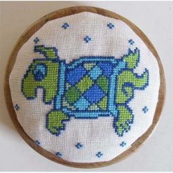 Borduurpakket Speldenkussen schildpad groen Oehlenslager 51615
