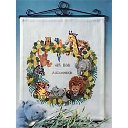 Borduurpakket Geboortetegel dieren Oehlenslager 57135