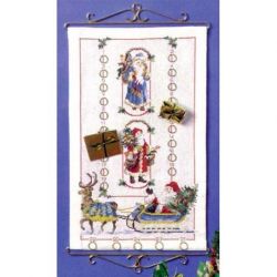 Borduurpakket Adventskalender Kerstman in slee Oehlenslager 76125
