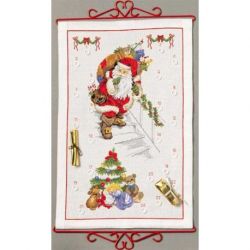 Borduurpakket Adventskalender Kerstman op trap Oehlenslager 84629