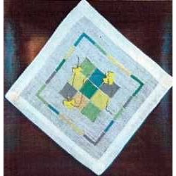 Borduurpakket Vierkanten geel-blauw-groen Oehlenslager 91100