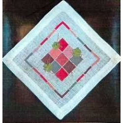 Borduurpakket Vierkanten rood-roze-blauw Oehlenslager 91102