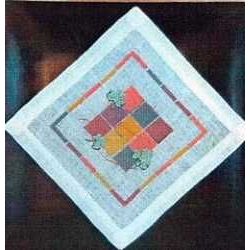 Borduurpakket Vierkanten oranje-geel-groen-blauw Oehlenslager 91105