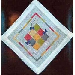 Borduurpakket Vierkanten rood-geel-groen-blauw Oehlenslager 91107