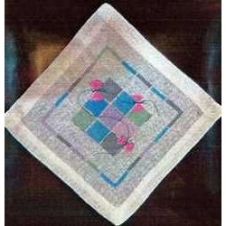 Borduurpakket Vierkanten groen-roze-blauw Oehlenslager 91109