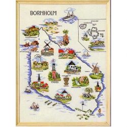 Borduurpakket Landkaart Bornholm Oehlenslager 93254