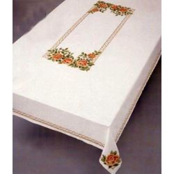 Borduurpakket Tafelkleed roze rozen Oehlenslager 99131