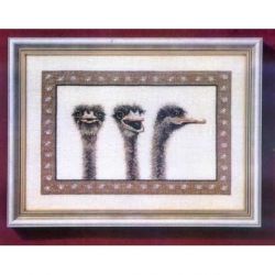 Borduurpakket Drie struisvogelkoppen Oehlenslager 99508