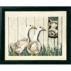 Borduurpakket Ganzen en varken Oehlenslager 99554