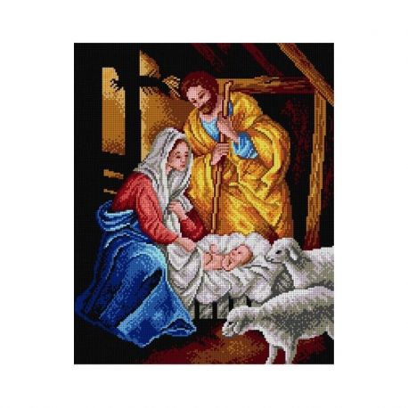 Voorbedrukt stramien kerststal Orchidea 1818