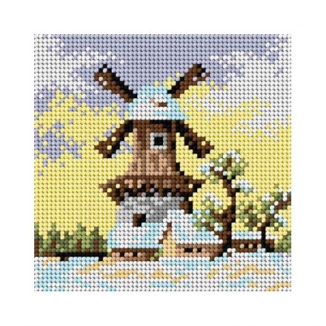 Voorbedrukt stramien molen Orchidea 2034