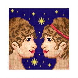 Voorbedrukt stramien sterrenbeeld tweelingen Orchidea 2129