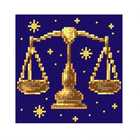 Voorbedrukt stramien sterrenbeeld weegschaal Orchidea 2154