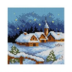 Voorbedrukt stramien dorp in sneeuw Orchidea 2170