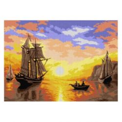 Voorbedrukt stramien rustige zonsopkomst Orchidea 2795R