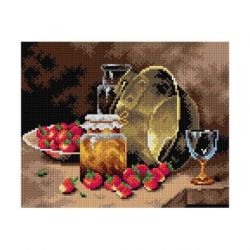 Voorbedrukt stramien stilleven met aardbeien Orchidea 2857H