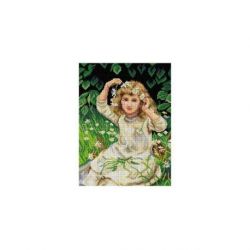 Voorbedrukt stramien meisje met margrieten Orchidea 2870J