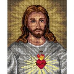 Voorbedrukt stramien hart van Christus Orchidea 3078H