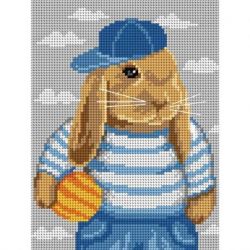 Voorbedrukt stramien konijn blauw Orchidea 3080F