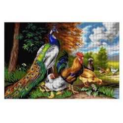 Voorbedrukt stramien pluimvee Orchidea 3216Q