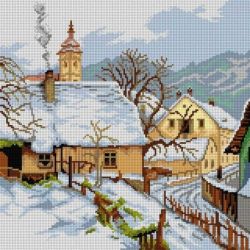 Voorbedrukt stramien Grein aan de Donau in winter Orchidea 3258L