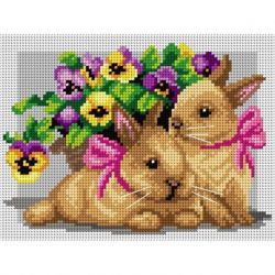 Voorbedrukt stramien paaskonijntjes Orchidea 3270F