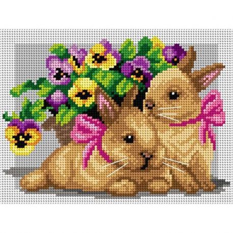 Voorbedrukt stramien paaskonijntjes Orchidea 3270F