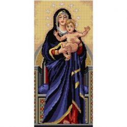 Voorbedrukt stramien maagd met engelen Orchidea 3275J