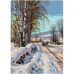 Voorbedrukt stramien winterlandschap Orchidea 3329