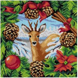 Voorbedrukt stramien hert in winter Orchidea 3330