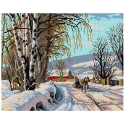 Voorbedrukt stramien winterlandschap Orchidea 3331