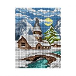 Voorbedrukt stramien winterlandschap Orchidea 3448