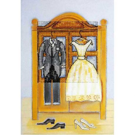 Borduurpakket Wenskaart wedding Orchidea 6271