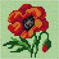 Kinderborduurpakket voorbedrukt papaver Orchidea 6751