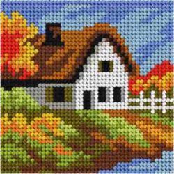 Kinderborduurpakket voorbedrukt landschap herfst Orchidea 6756