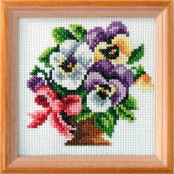 Borduurpakket Pansies Orchidea 7591