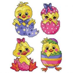 Borduurpakket hanger paaskuikens Orchidea 7668