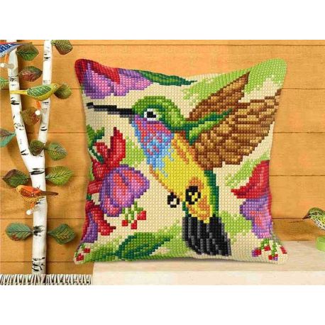 Kussenborduurpakket kolibri Orchidea 9013