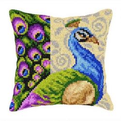 Borduurpakket Kussen pauw Orchidea 9553