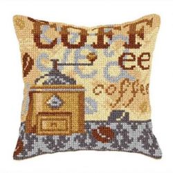 Borduurpakket Kussen koffie Orchidea 9559